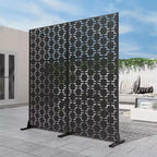 Paravent Diviseur de Pièce Carré 01 Arche Noire Tôle Galvanisée 72x47x16in Lot de 3 Pièces