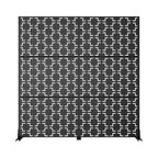 Paravent Diviseur de Pièce Carré 01 Arche Noire Tôle Galvanisée 72x47x16in Lot de 3 Pièces