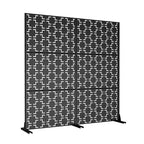 Paravent Diviseur de Pièce Carré 01 Arche Noire Tôle Galvanisée 72x47x16in Lot de 3 Pièces