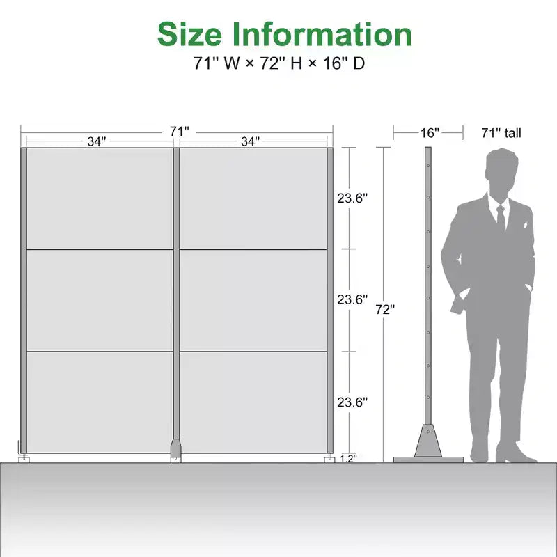 Paravent Diviseur de Pièce Carré 01 Arche Noire Tôle Galvanisée 72x47x16in Lot de 3 Pièces