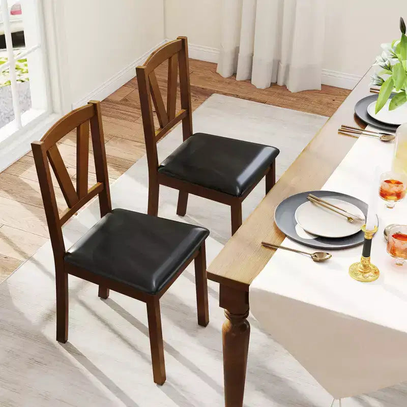 Chaises de salle à manger lot de 2/4 chaises de salle à manger en cuir PU avec dossiers creux