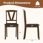 Chaises de salle à manger lot de 2/4 chaises de salle à manger en cuir PU avec dossiers creux