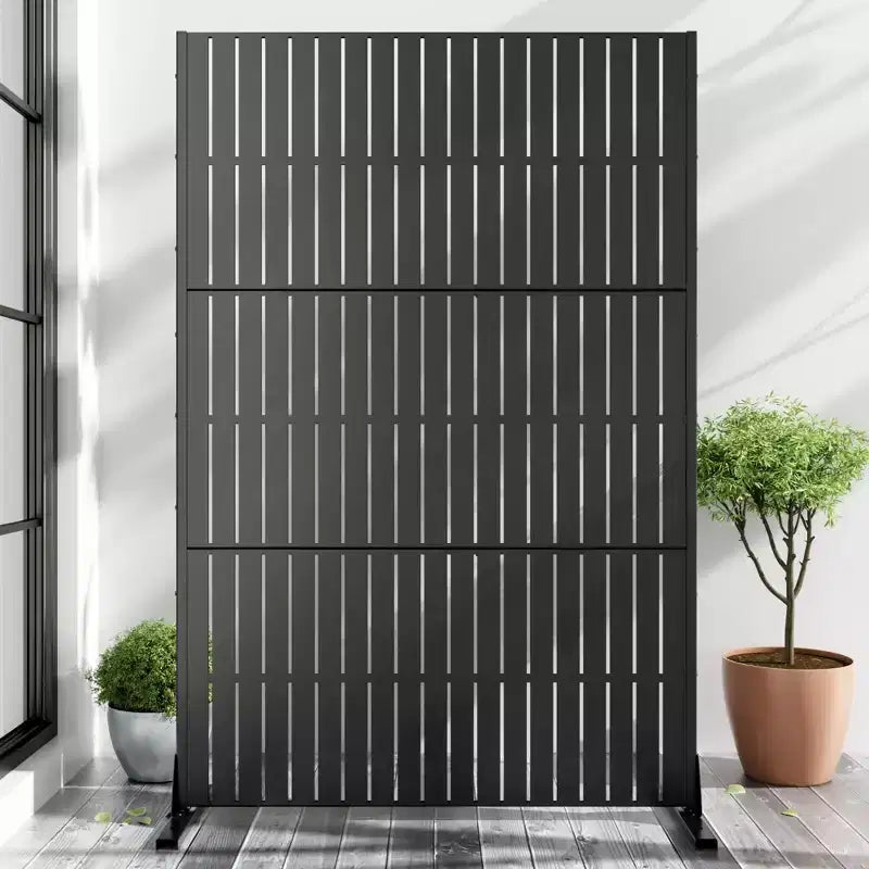 MAYEERTY 72 inch Room Divider Rectangle Prvacy Screen with Galvanized Frame Garden Fence Patio Black