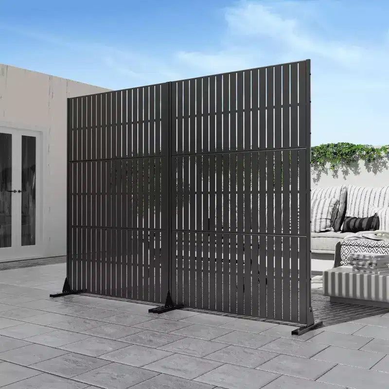 Paravent rectangulaire de 183 cm pour l'intimité, avec cadre galvanisé, pour jardin et terrasse, noir