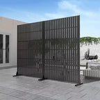 Paravent rectangulaire de 183 cm pour l'intimité, avec cadre galvanisé, pour jardin et terrasse, noir