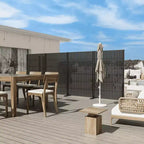 Paravent rectangulaire de 183 cm pour l'intimité, avec cadre galvanisé, pour jardin et terrasse, noir