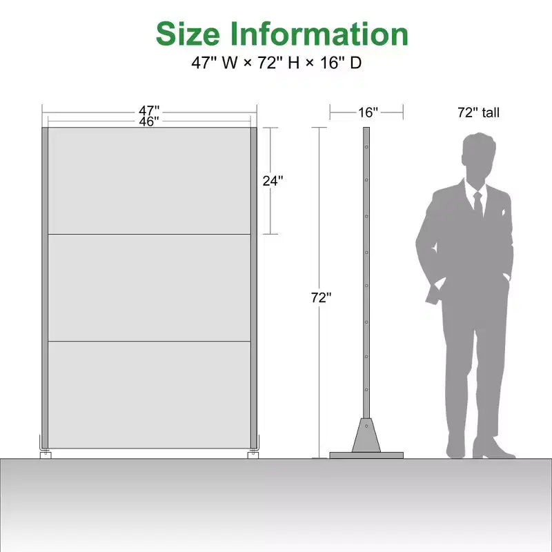 Paravent rectangulaire de 183 cm pour l'intimité, avec cadre galvanisé, pour jardin et terrasse, noir