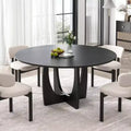 MAYEERTY 42 Wood Round Dining Table for 4, Farmhouse Modern Kitchen & Dining Room Table
