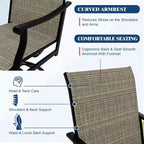 Chaises de salle à manger pivotantes d'extérieur 6 pièces, dossier respirant en textilène, chaises à bascule pivotantes pour terrasse, pelouse, jardin, au bord de la piscine