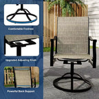 Chaises de salle à manger pivotantes d'extérieur 6 pièces, dossier respirant en textilène, chaises à bascule pivotantes pour terrasse, pelouse, jardin, au bord de la piscine