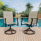 Chaises de salle à manger pivotantes d'extérieur 6 pièces, dossier respirant en textilène, chaises à bascule pivotantes pour terrasse, pelouse, jardin, au bord de la piscine