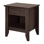 Table de chevet rectangulaire marron avec tiroir en bois de cerisier, 61 cm H x 53 cm L, pour salon et chambre