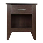Table de chevet rectangulaire marron avec tiroir en bois de cerisier, 61 cm H x 53 cm L, pour salon et chambre