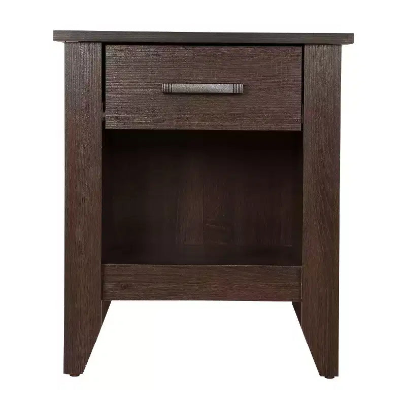 Table de chevet rectangulaire marron avec tiroir en bois de cerisier, 61 cm H x 53 cm L, pour salon et chambre