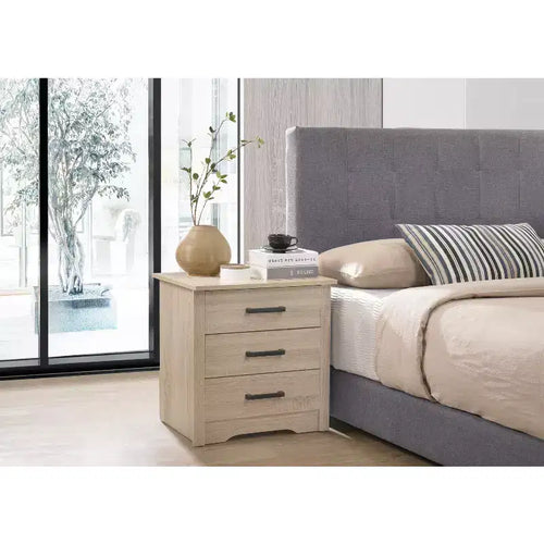 HomeStock 23 in.H x 22 in W Rectangle Yellow Finish 3 Drawers Wood Nighstand For Living Room and Bedroom