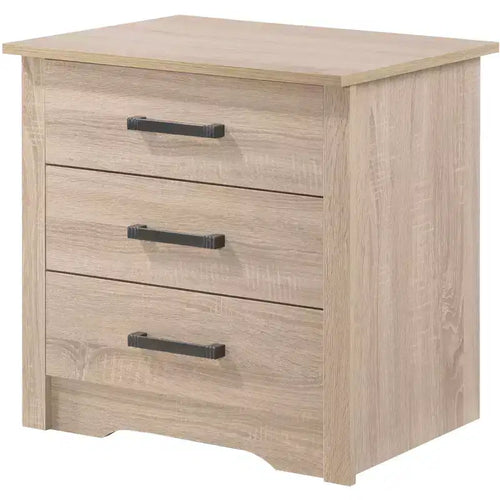 Table de chevet en bois rectangulaire jaune avec 3 tiroirs, 23 po H x 22 po L, pour salon et chambre