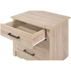 Table de chevet en bois rectangulaire jaune avec 3 tiroirs, 23 po H x 22 po L, pour salon et chambre