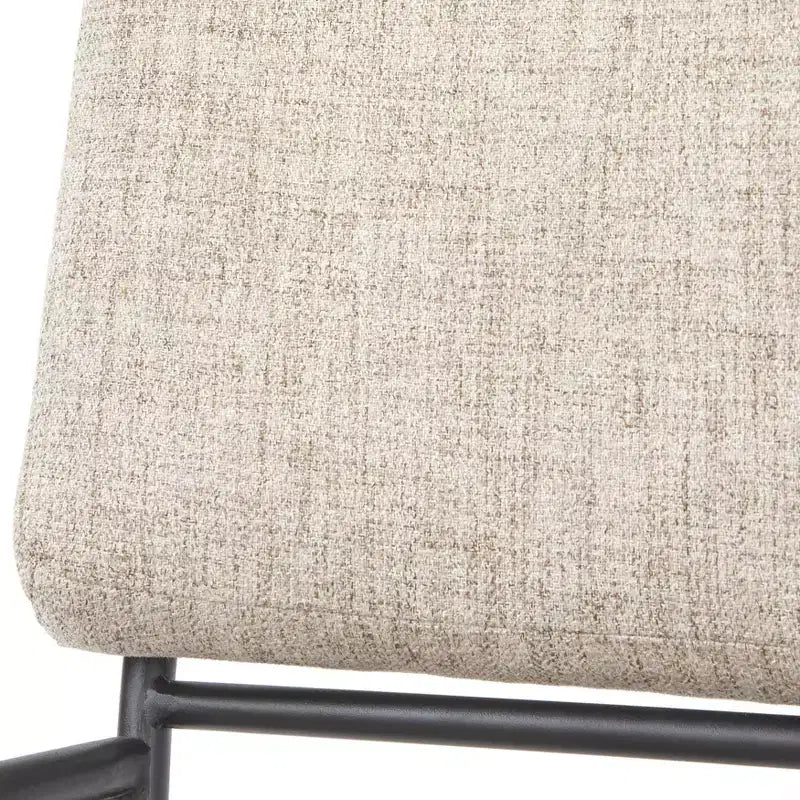 Lot de 2 chaises de salle à manger modernes en métal tapissées, coloris crème