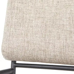 Lot de 2 chaises de salle à manger modernes en métal tapissées, coloris crème