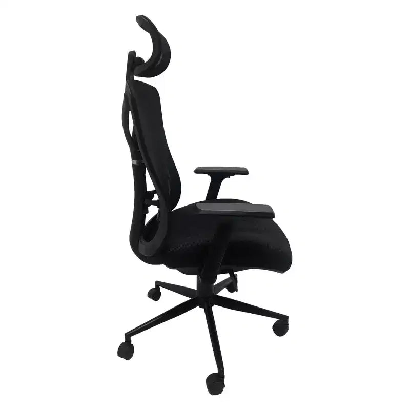 Chaise de bureau ergonomique en filet noir à dossier haut - X Rocker : réglable, pivotante, soutien lombaire