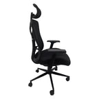 Chaise de bureau ergonomique en filet noir à dossier haut - X Rocker : réglable, pivotante, soutien lombaire