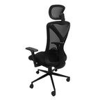 Chaise de bureau ergonomique en filet noir à dossier haut - X Rocker : réglable, pivotante, soutien lombaire