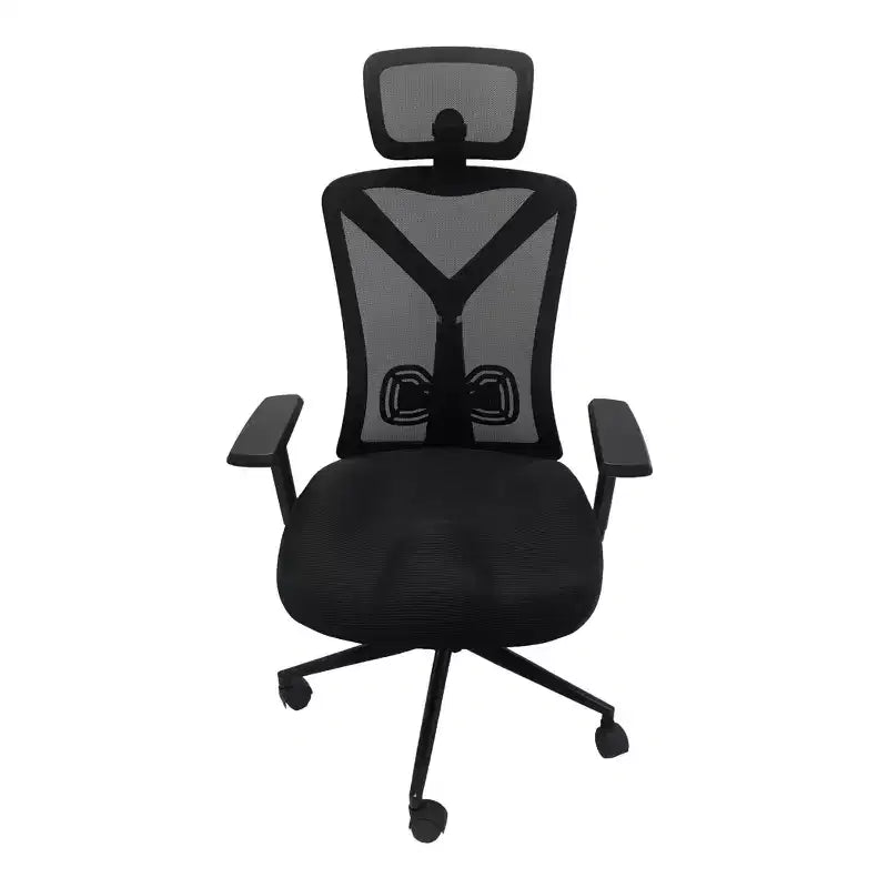 Chaise de bureau ergonomique en filet noir à dossier haut - X Rocker : réglable, pivotante, soutien lombaire