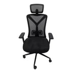 Chaise de bureau ergonomique en filet noir à dossier haut - X Rocker : réglable, pivotante, soutien lombaire