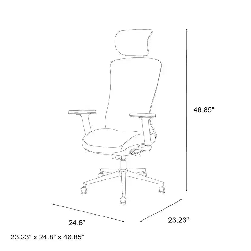 Chaise de bureau ergonomique en filet noir à dossier haut - X Rocker : réglable, pivotante, soutien lombaire