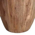 Table d'appoint ou de chevet ronde en bois de manguier vieilli, sculptée à la main, de forme cylindrique, couleur marron : Aucun assemblage requis, finition polie