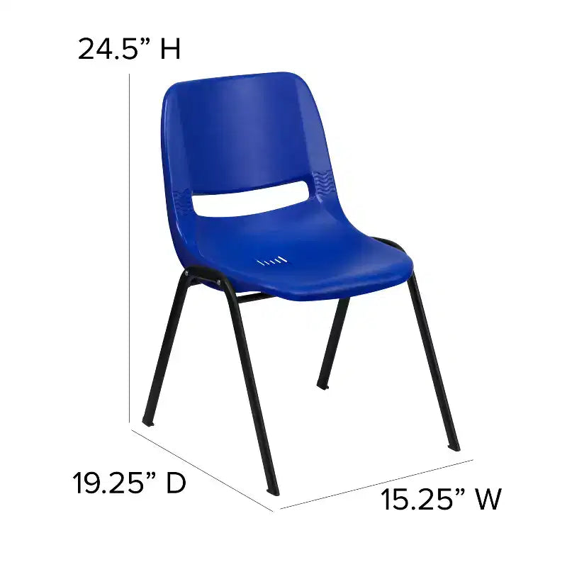 Chaise empilable ergonomique pour enfant HERCULES Série 440 lb. avec coque et hauteur d'assise de 14 po