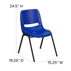 Chaise empilable ergonomique pour enfant HERCULES Série 440 lb. avec coque et hauteur d'assise de 14 po