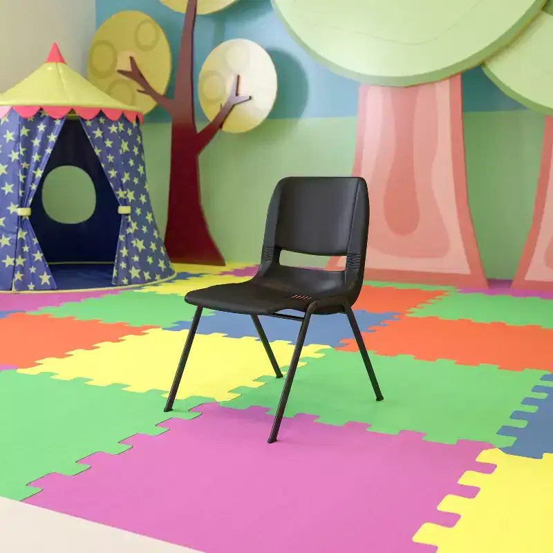 Chaise empilable ergonomique pour enfant HERCULES Série 440 lb. avec coque et hauteur d'assise de 14 po