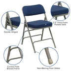 Chaises pliantes en métal HERCULES avec sièges rembourrés