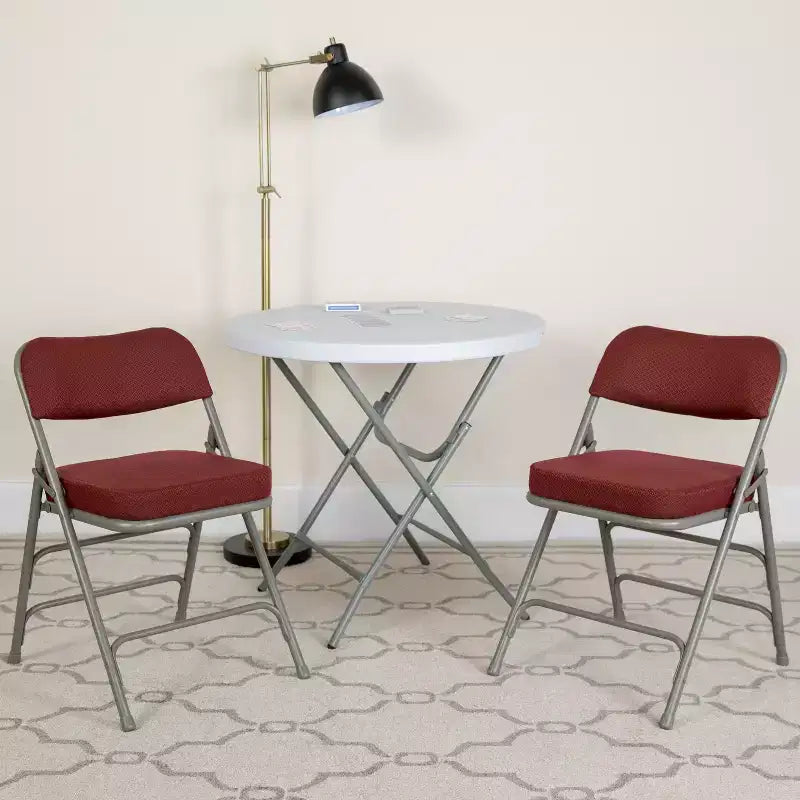 Chaises pliantes en métal HERCULES avec sièges rembourrés