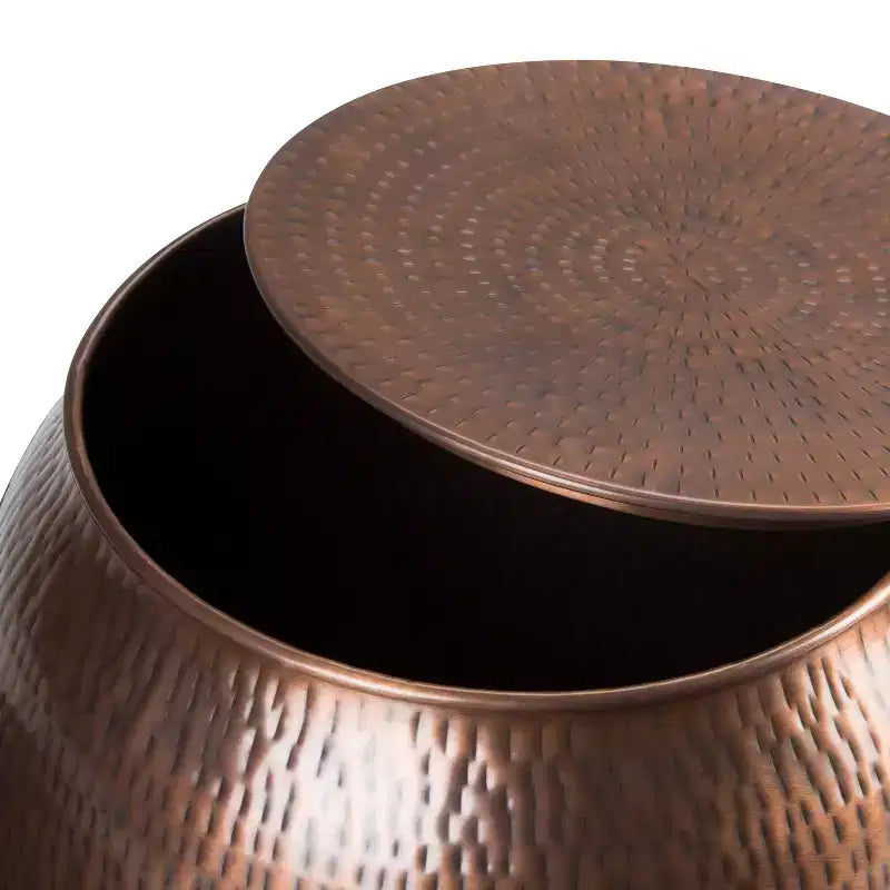 Table d'appoint de rangement en métal