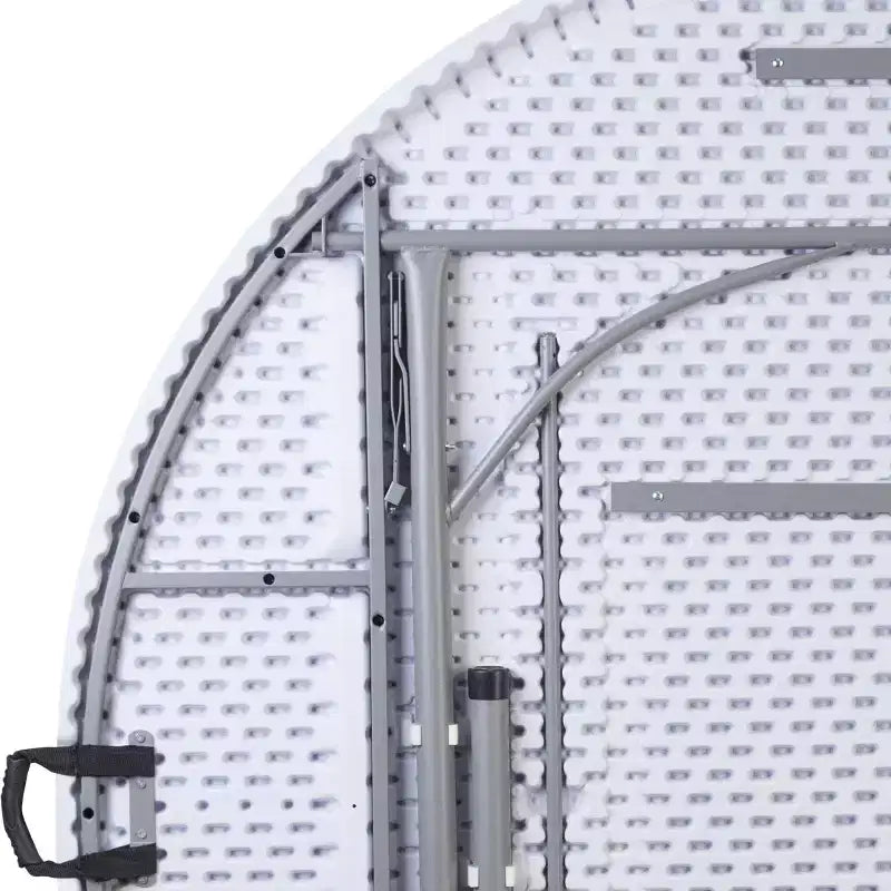 Table pliante de banquet ronde en plastique blanc granit de 1,80 m avec poignée