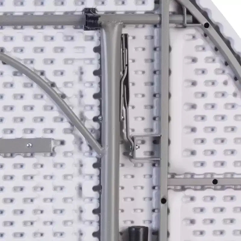 Table pliante de banquet ronde en plastique blanc granit de 1,80 m avec poignée
