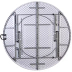 Table pliante de banquet ronde en plastique blanc granit de 1,80 m avec poignée