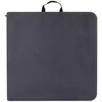 Table pliante en plastique gris foncé, réglable en hauteur (1,2 m), avec poignée