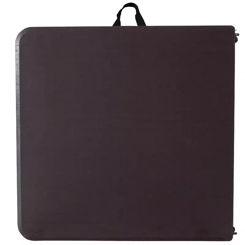 Table pliante en plastique gris foncé, réglable en hauteur (1,2 m), avec poignée