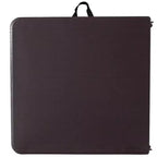 Table pliante en plastique gris foncé, réglable en hauteur (1,2 m), avec poignée