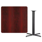 Plateau de table stratifié carré 42 avec piétement de table hauteur bar 33x33