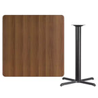 Plateau de table stratifié carré 42 avec piétement de table hauteur bar 33x33