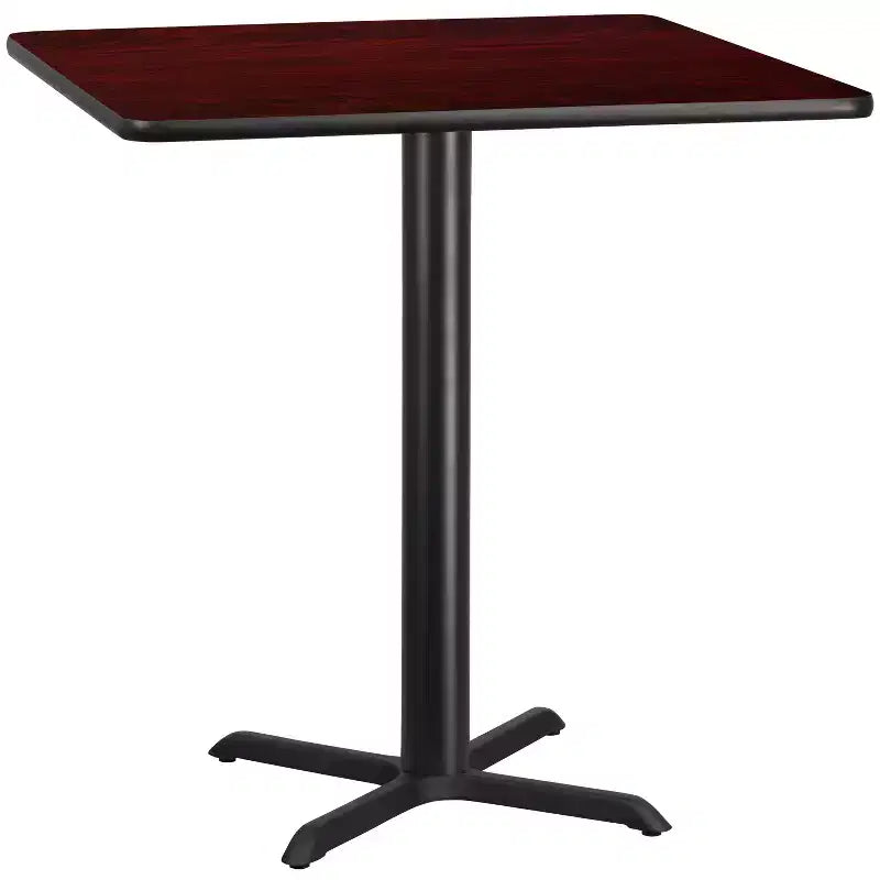 Plateau de table stratifié carré 42 avec piétement de table hauteur bar 33x33