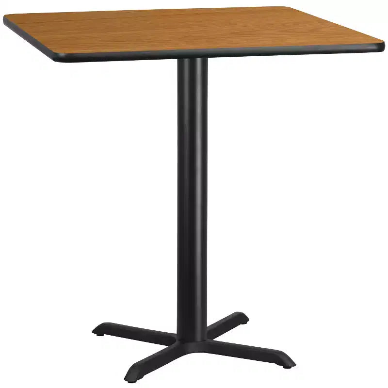 Plateau de table stratifié carré 42 avec piétement de table hauteur bar 33x33