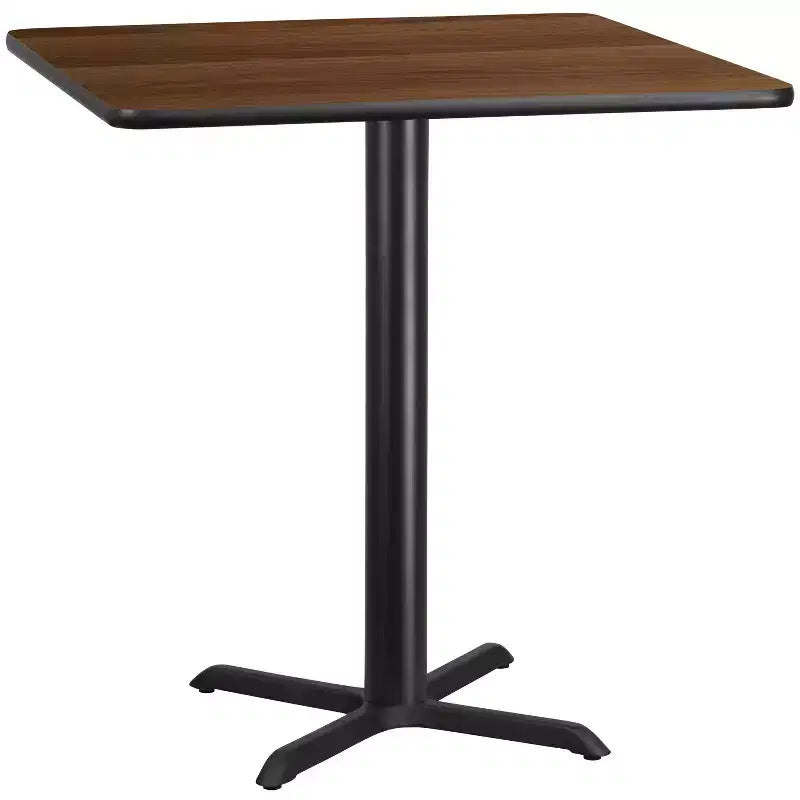 Plateau de table stratifié carré 42 avec piétement de table hauteur bar 33x33