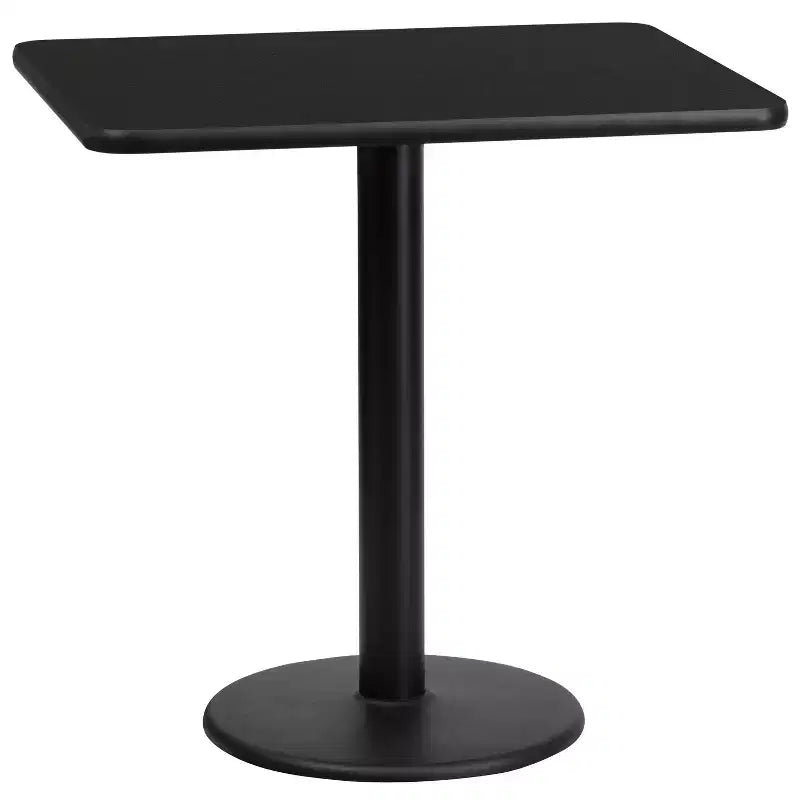 Table stratifiée rectangulaire 24x30 avec piètement de table rond de 18 po
