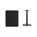 Table stratifiée rectangulaire 24x30 avec piètement de table rond de 18 po