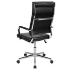 Fauteuil de bureau de direction pivotant contemporain en similicuir avec dossier haut